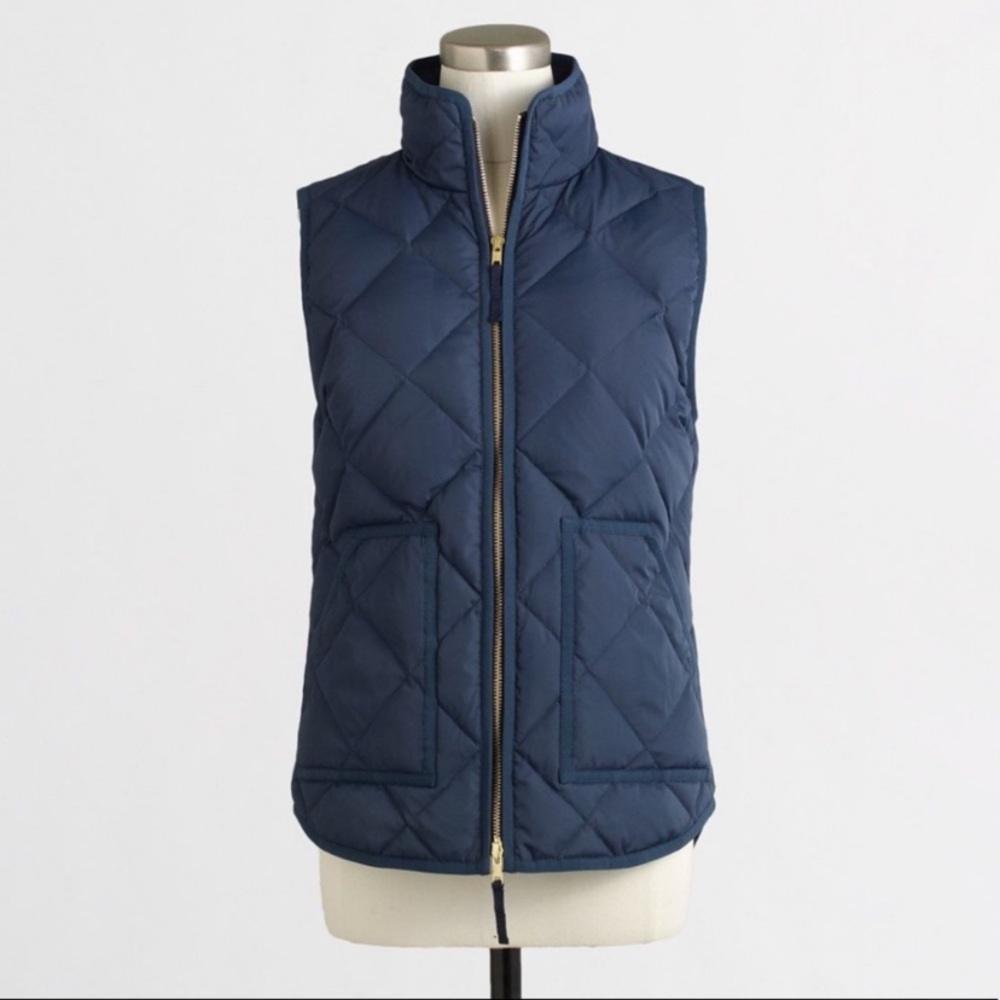 J. Crew Size Small Navy Quilted Puffer Vest